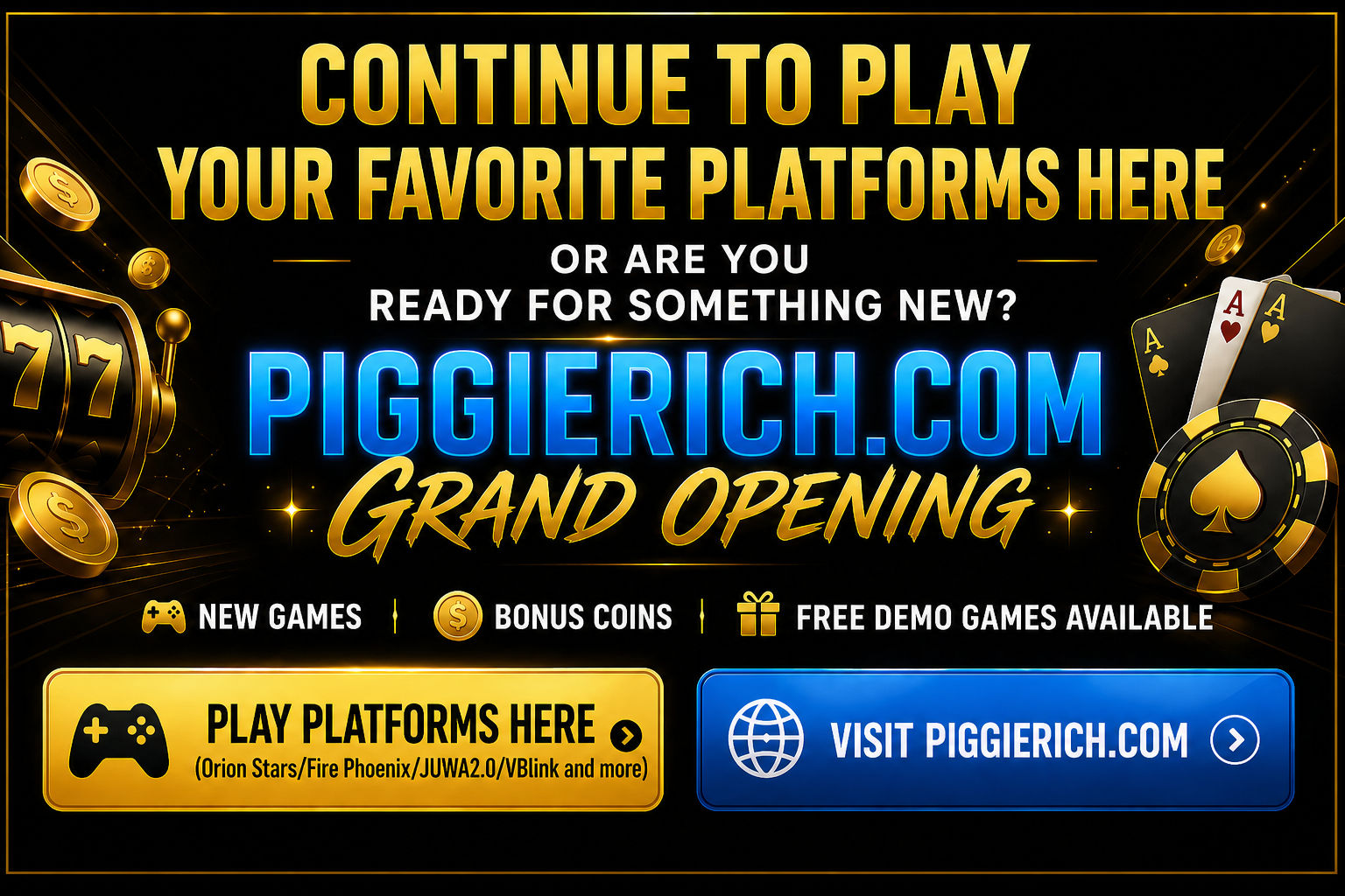 Piggie Rich promotional popup